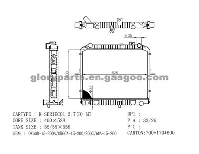 KIA K-Series Radiator 60A-15-200