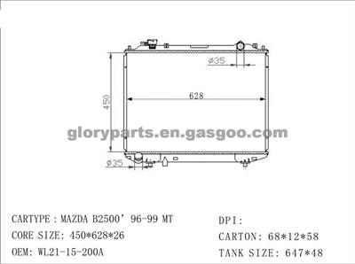 MAZDA B2500 Radiator WL21-15-200A