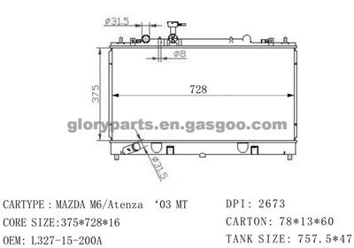 MAZDA M6 Radiator L332-15200E