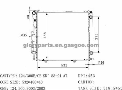 MERCEDES-BENZ 124 Radiator 124.500.9003