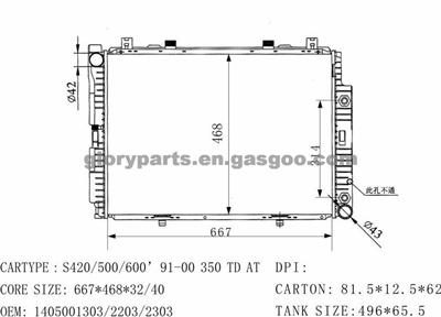 MERCEDES-BENZ S420 Radiator 145001303/2203/2303
