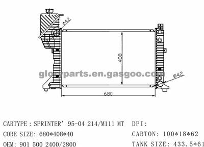 MERCEDES-BENZ SPRINER Radiator 9015002400/2800