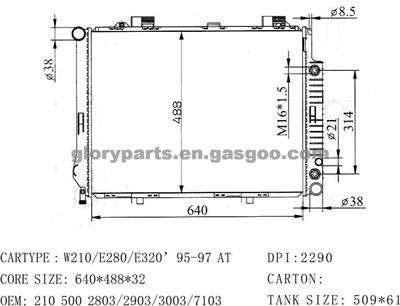 MERCEDES-BENZ W210 Radiator 2105002803