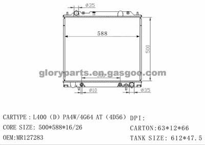 MITSUBISHI L400 Radiator MR127283