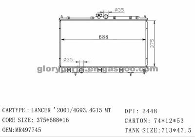 MITSUBISHI Lancer Radiator MR968858/MR497745