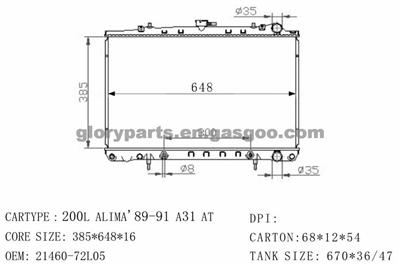 NISSAN 200L Alima Radiator 21460-72L05