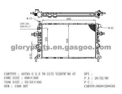 OPEL Astra G Radiator 1300210