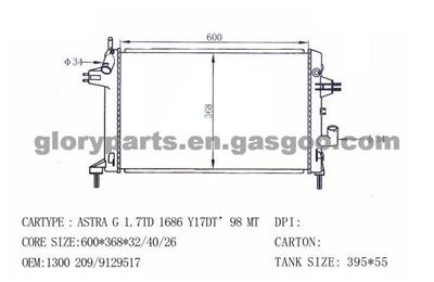 OPEL Astra G Radiator 1300209