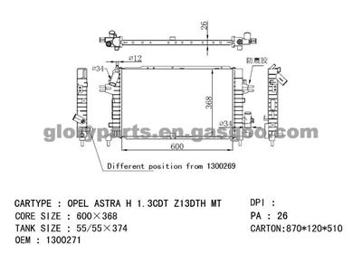 OPEL Astra H Radiator 1300271