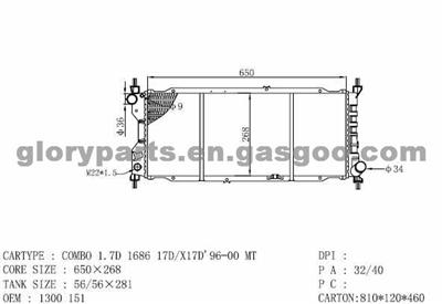 OPEL Combo Radiator 1300151