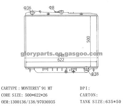 OPEL Vauxhall Monterey Radiator 1300136