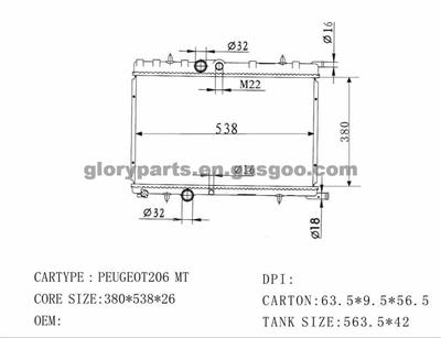 PEUGEOT 206 Radiator 133038