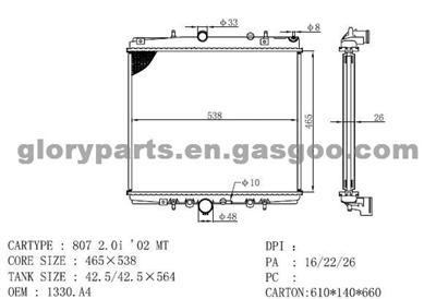 PEUGEOT 807 Radiator 1330A4