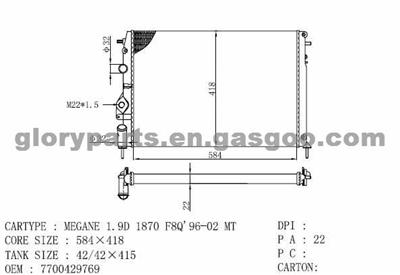 RENAULT Megane Radiator 7700429769