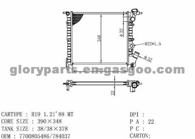 RENAULT R19 Radiator 7700805486