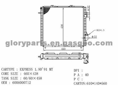 RENAULT Rapid Radiator 6006000712