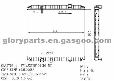 RENAULT RVI Kerax Radiator 5010315643