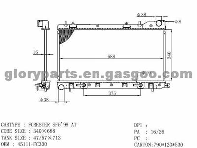 SUBARU Forester Radiator 45111-FC300