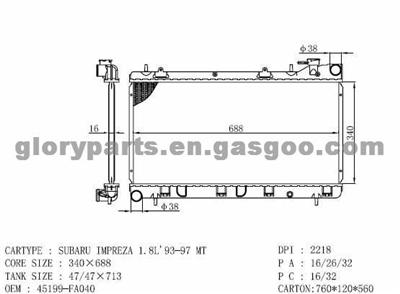 SUBARU Impreza Radiator 45199-FA040