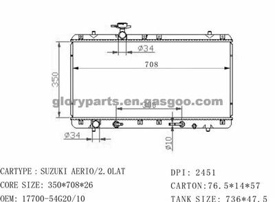 SUZUKI Aerio Radiator 17700-54G20