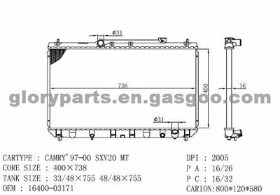TOYOTA Camry Radiator 16400-03171