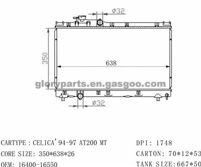 TOYOTA Celica Radiator 16400-16540