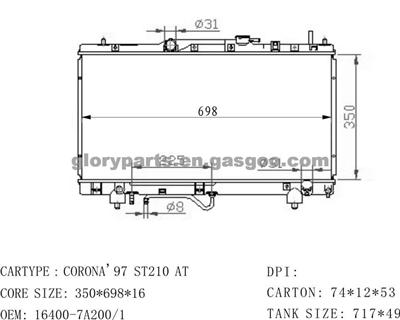 TOYOTA Corona Radiator 16400-7A200