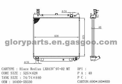 TOYOTA Hiace Radiator 16400-5B330