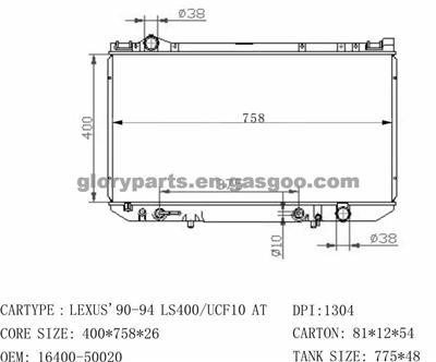 TOYOTA Lexus Radiator 16400-50020