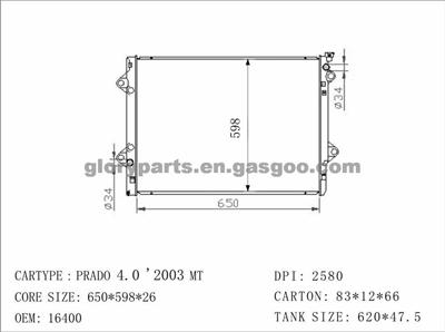 TOYOTA Prado Radiator 16400-31350