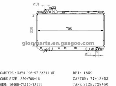 TOYOTA Rav4 Radiator 16400-7A110