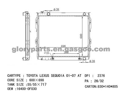 TOYOTA Sequola Radiator 16400-0F030