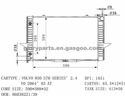 VOLVO 850 Radiator 86038221/86038239