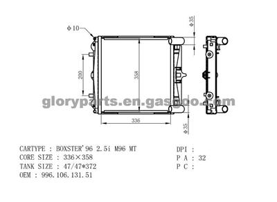 Porsche Boxster Radiator 99610613151