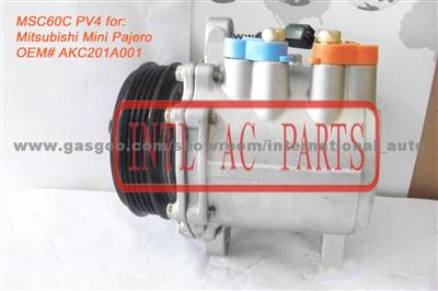 Auto A/C Compressor With Clutch For MSC60C PV4 Mitsubishi Mini Pajero OEM#AKC201A001 SER NO#2319297