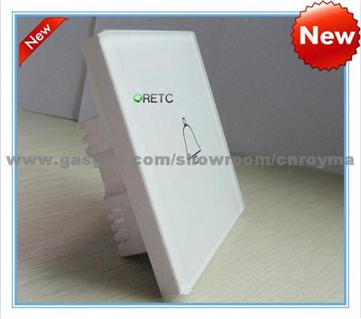 Intelligent Touch Doorbell Switch Used For Doorbells With LED Indicator, AC110V-240V, Crystal Glass Panel