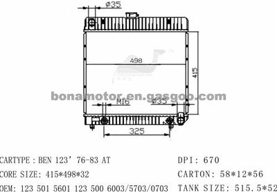 Radiator BENZ 123 501 5601 1235015601