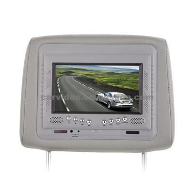 7-Inch TFT LCD Headrest Monitor With Pillow, PAL/NTSC System And 2 Video Inputs