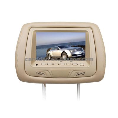 7-Inch Headrest Monitor With Built-In USB/SD/MMC Card Reader, 2 AV Input, 1 AV Output
