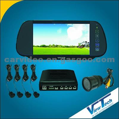 Car Rear-View System With 7-Inch LCD Monitor, Waterproof Camera, 2 AV Inputs And 12V DC Power Supply