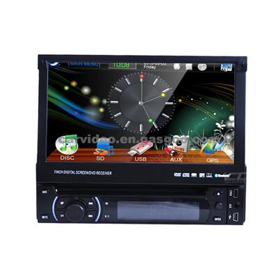 7-Inch In Dash One Din Car DVD GPS With Detachable Panel/3D Operation