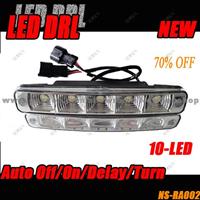 Unversal NS-A2 Xenon White 10-LED High Power LED Daytime Running Light LED DRL Lamps + Auto DRL Long Brignt/ On/OffSwitch