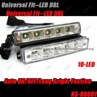 NEW ARRIVAL Universal Fit NS-RD001 Xenon White 10- LED Daytime Running Light (LED Day Light) DRL Lamps Kit