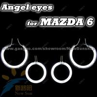 7000K Ultra White 4x CCFL Angel Eyes Halo Rings For Mazda 6/Car Light (4 Rings + 2 Inverters)