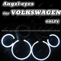 7000K Ultra White 4x CCFL Angel Eyes Halo Rings For VOLKSWAGEN GOLF 4 /Car Light (4 Rings + 2 Inverters)