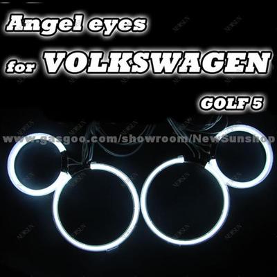 7000K Ultra White 4x CCFL Angel Eyes Halo Rings For VOLKSWAGEN GOLF 5 /Car Light (4 Rings + 2 Inverters)