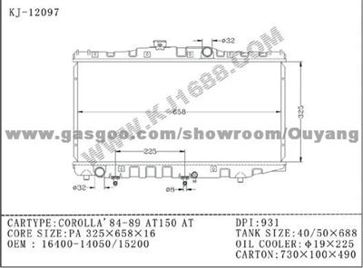 Auto Radiator 16400-14050/15200