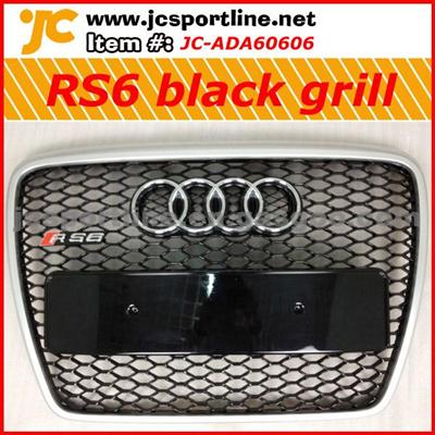 Audi A6L Changed To RS6 Grill Black Color （Frame Painted Silver Color)