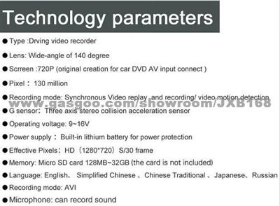 HD 720P A8 Driver Recorder Mini DVR Car Dashboard Camera