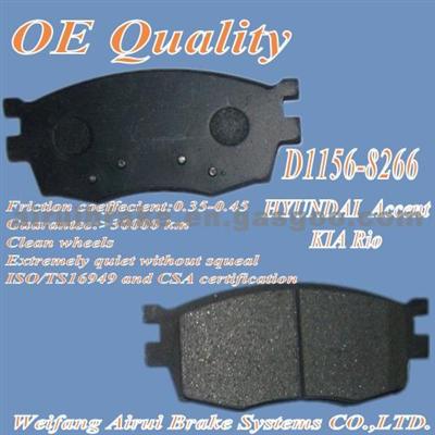 D1156 OE Quality HYUNDAI Accent/KIA RIO Brake Pad